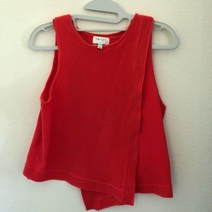Red knit tank top